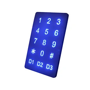 Optical Touch 15 Keys Ip 65 Waterproof Illuminated Stainless Steel Keypad