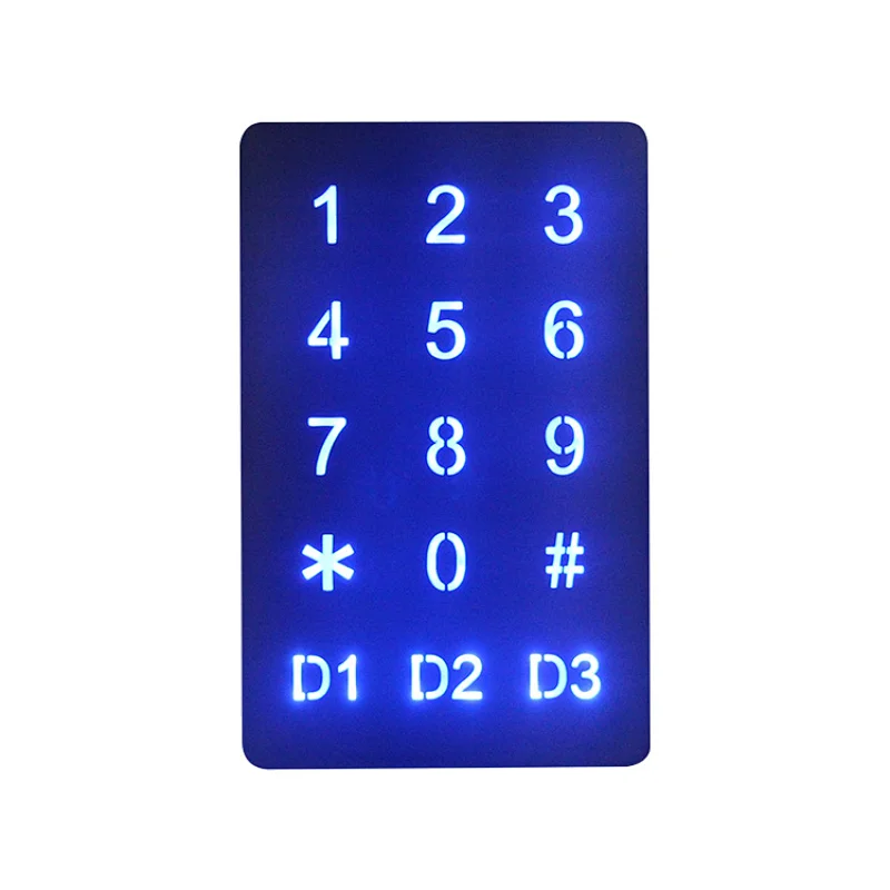 Optical Touch 15 Keys Ip 65 Waterproof Illuminated Stainless Steel Keypad