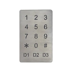 Optical Touch 15 Keys Ip 65 Waterproof Illuminated Stainless Steel Keypad