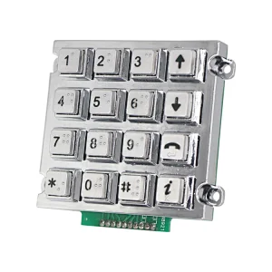 4x4 Zinc Alloy Keypads For Public Machines With Braille Keys
