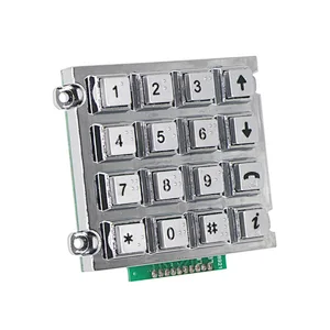 4x4 Zinc Alloy Keypads For Public Machines With Braille Keys