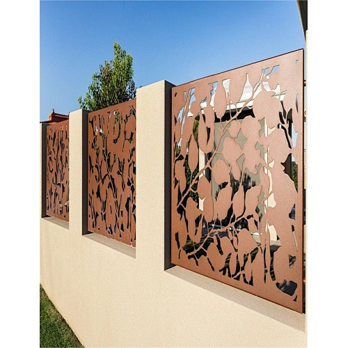 Valla decorativa de aluminio cortado con láser para jardín de villa moderna