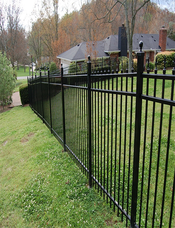 metal picket fence