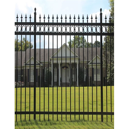 Hot Sale Rings Adornment Steel Fence Galvanised Powder Coated Black