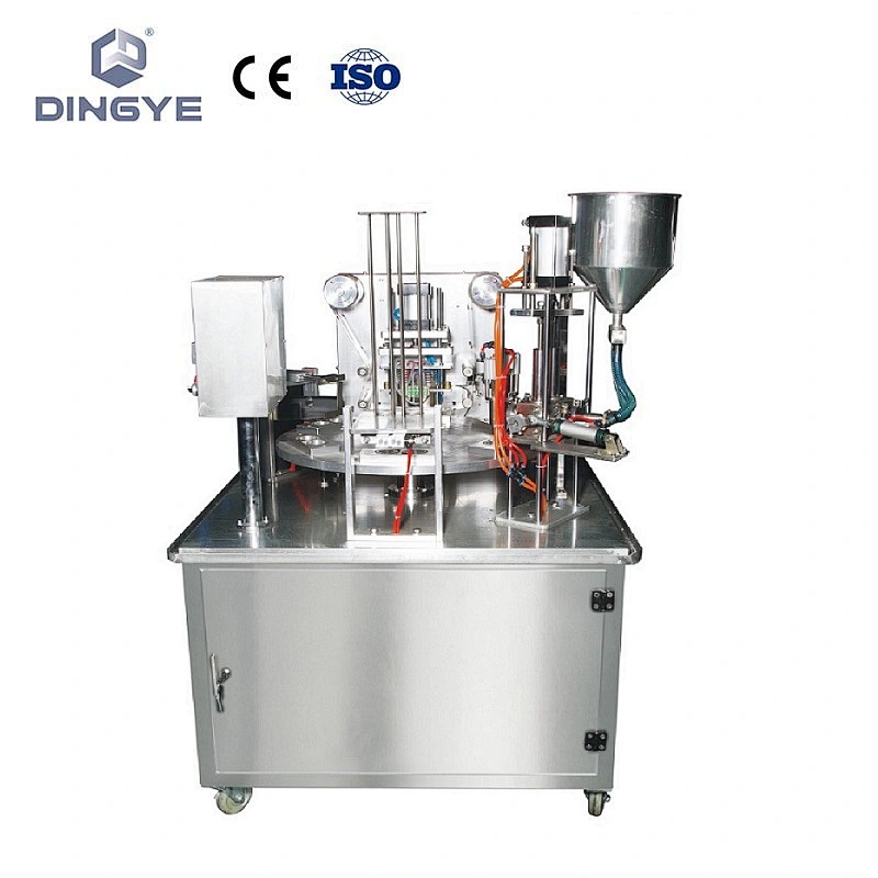 rotary type plastic cup filling and sealing machine