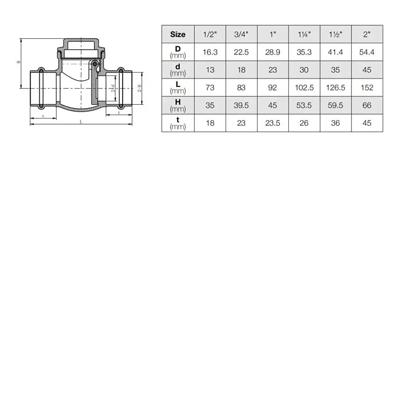 Swing Check Valve Press Ends