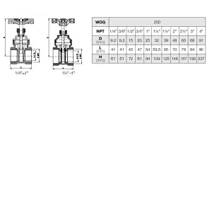200WOG Gate Valve NPT