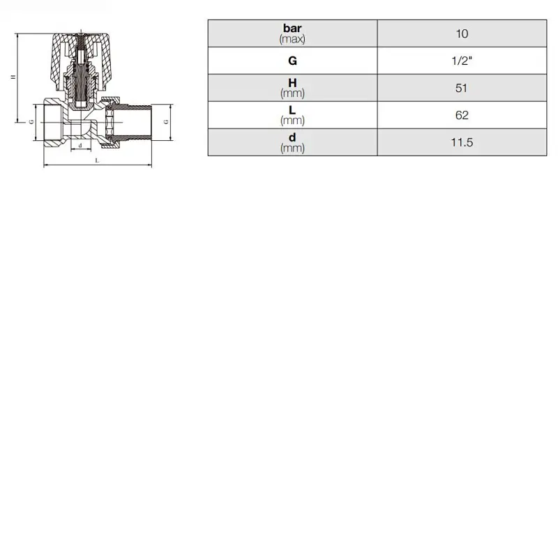 Straight Radiator Valve