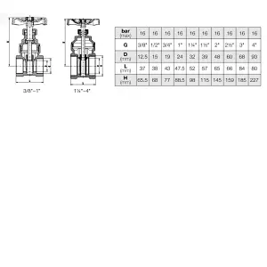 Gate Valve PN16