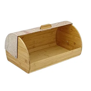 Rustic Wooden Bread Box,  Transfer Printing Lid