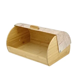 Rustic Wooden Bread Box,  Transfer Printing Lid