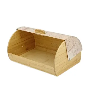 Rustic Wooden Bread Box,  Transfer Printing Lid