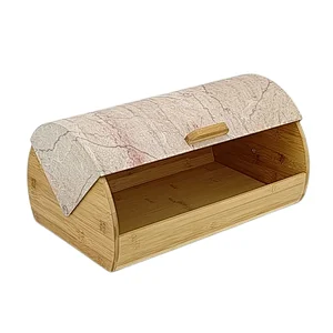 rustic wooden bread box