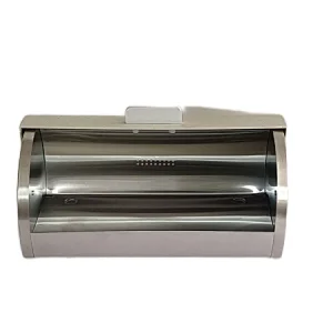Roll top , Stainless Steel body Bread Bin , Plastic Lid, Marble Decor