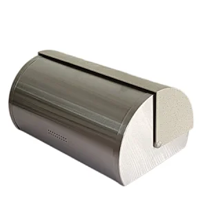 Roll top , Stainless Steel body Bread Bin , Plastic Lid, Marble Decor