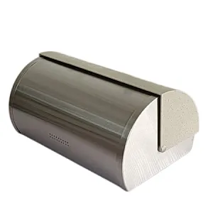 Roll top , Stainless Steel body Bread Bin , Plastic Lid, Marble Decor
