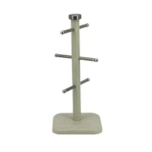 Steel Mug Holder Tree，Marble Diversified European Large SizeStand, Iron Mugs & Tea & Coffee Cup Storage Rack With Hooks, Counter Bar Accessory & Kitchen Countertop Organizer