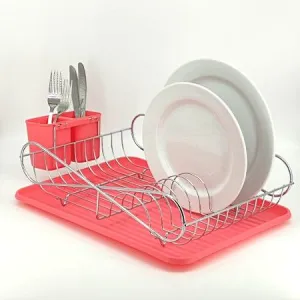 Dish Drainer Rack, Small Capacity Dish Drying Rack with Tray and Dish Drainer for Kitchen, Any Color Tray and Tool holder, Modern Design, 1 Layer, Simple Style