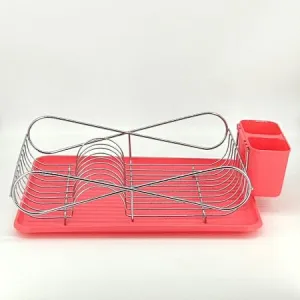 Dish Drainer Rack, Small Capacity Dish Drying Rack with Tray and Dish Drainer for Kitchen, Any Color Tray and Tool holder, Modern Design, 1 Layer, Simple Style