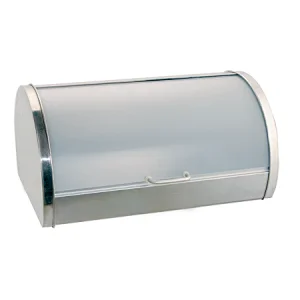 Brushed Stainless Steel Bread bin, Frosted  Lid,