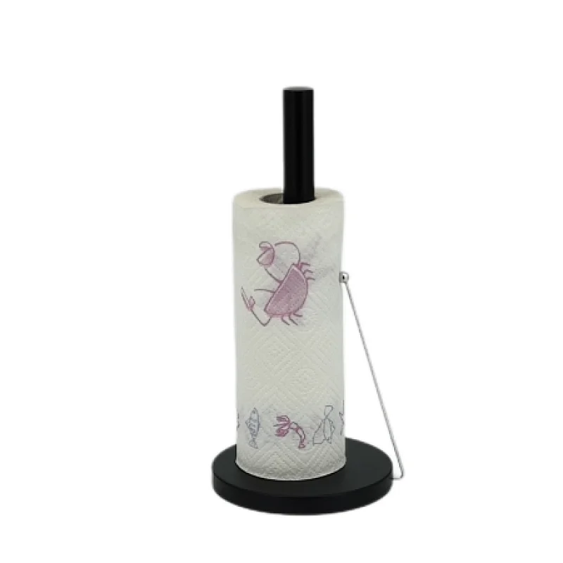 black kitchen roll holder