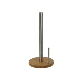Kitchen Roll Holder, Paper Towel Holder, Paper Stand 2022, Stainless Steel, Bamboo Circular