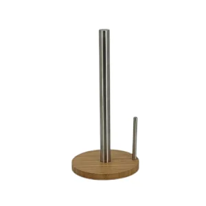Kitchen Roll Holder, Paper Towel Holder, Paper Stand 2022, Stainless Steel, Bamboo Circular