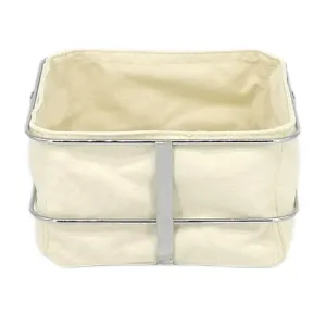 Metal with Fabric insert Mondern Bread Basket Stainless Steel  Size: 21.5X21.5X10.7cm