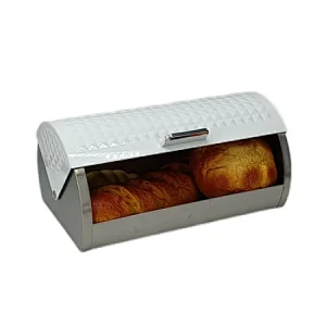 Roll top, European Style , Stainless Steel Bread Bin , Color Coated, Diamond Decor
