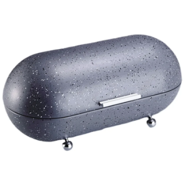 caixa pao metal cinza with marble