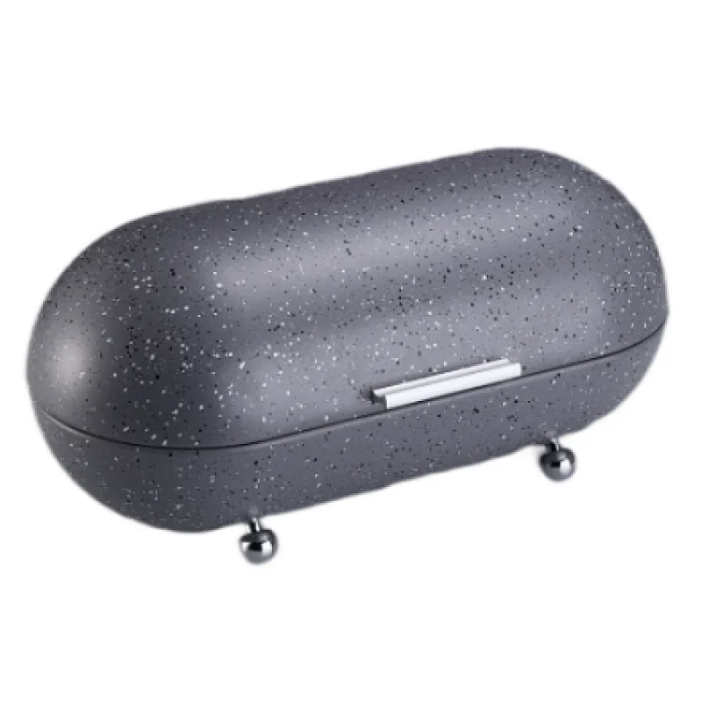 caixa pao metal cinza with marble
