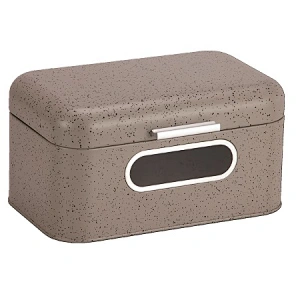 Retangle Bread bin, Clear Window, Marble Decor, Aluminium Handle