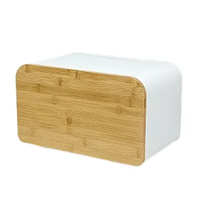 Rectangle Bread bin, Bamboo Cutting Board, Large Space