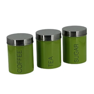 Kitchen Canisters, Airtight Metal Canister Set, Coffee, Sugar, Tea, Flour, Pasta Storage Containers, Kitchen Decor, Set of 3