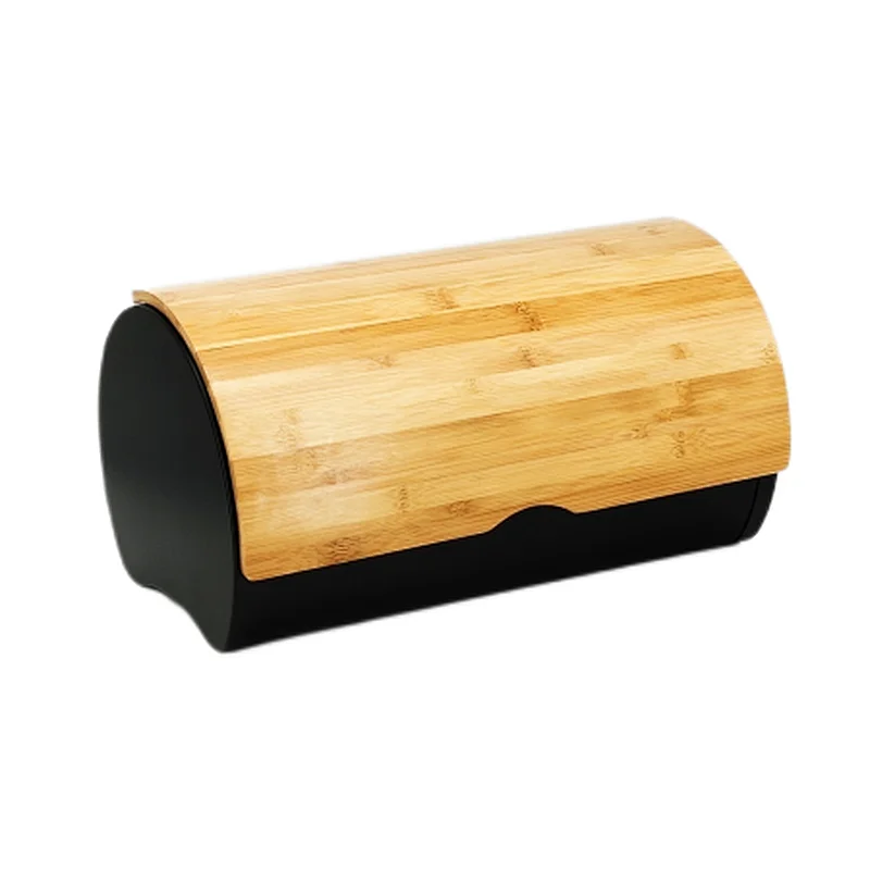 Semicircle bamboo lid bread box
