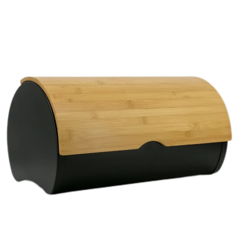 Semicircle bamboo lid bread box