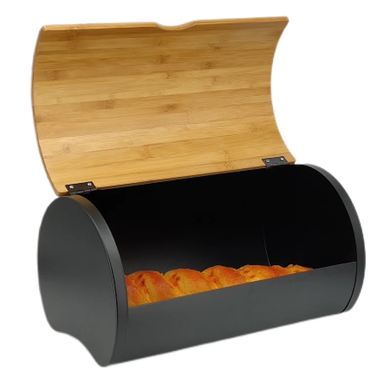 Semicircle bamboo lid bread box