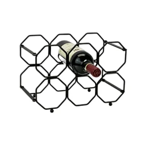 Countertop Wine Rack, Wine Storage Holder, Freestanding Metal Tabletop Stand with Modern Design, Simple Wine Bottle Holder For Kitchen And Home Decor, Bar Cabinet