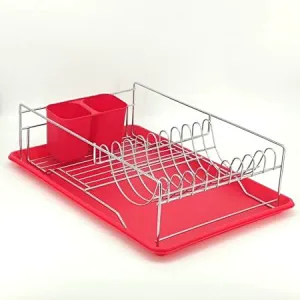 Dish Drainer Rack, Small Capacity Dish Drying Rack with Tray and Dish Drainer for Kitchen, Any Color Tray and Tool holder, Modern Design, 1 Layer, Simple Style