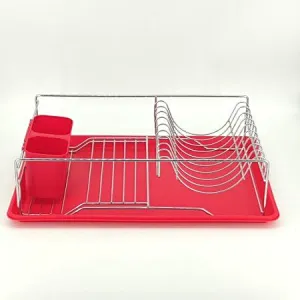 Dish Drainer Rack, Small Capacity Dish Drying Rack with Tray and Dish Drainer for Kitchen, Any Color Tray and Tool holder, Modern Design, 1 Layer, Simple Style