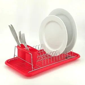 Dish Drainer Rack, Small Capacity Dish Drying Rack with Tray and Dish Drainer for Kitchen, Any Color Tray and Tool holder, Modern Design, 1 Layer, Simple Style