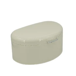 Nodic Ivory Bread bin, Silver Handle, New 