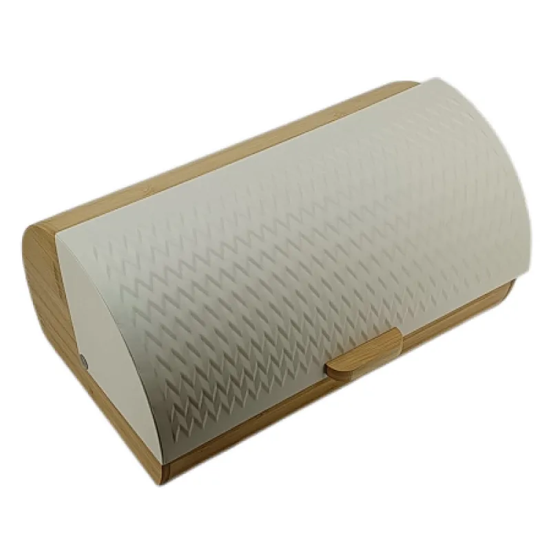 vintage wooden roll top bread box