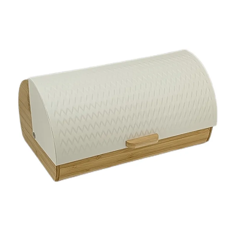 vintage wooden roll top bread box