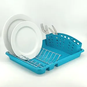 Dish Drainer Rack, Small Capacity Dish Drying Rack with Tray and Dish Drainer for Kitchen, Any Color Tray and Tool holder, Modern Design, 1 Layer, Simple Style
