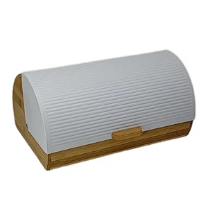 wooden roll top bread box
