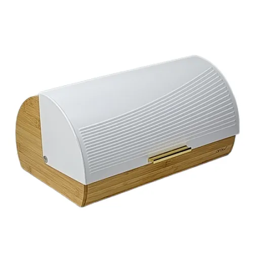 white wooden bread box