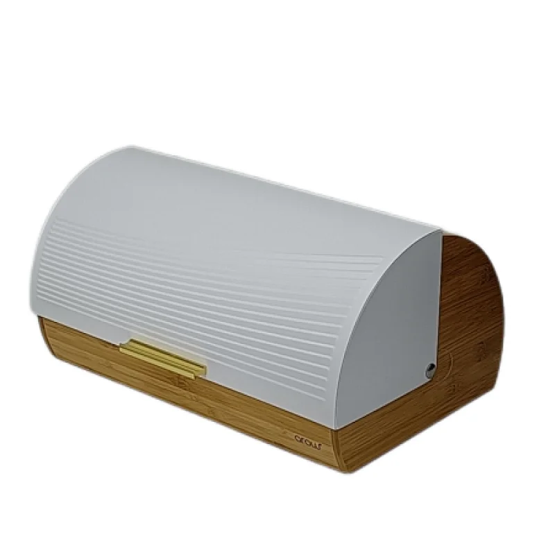 white wooden bread box