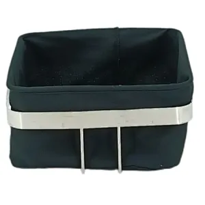 Metal with Fabric insert Mondern Bread Basket Stainless Steel  Size: 21X21X11CM
