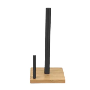 Kitchen Roll Holder, Paper Towel Holder, Paper Stand 2022, Steel With Color coated, Bamboo base Rectangle